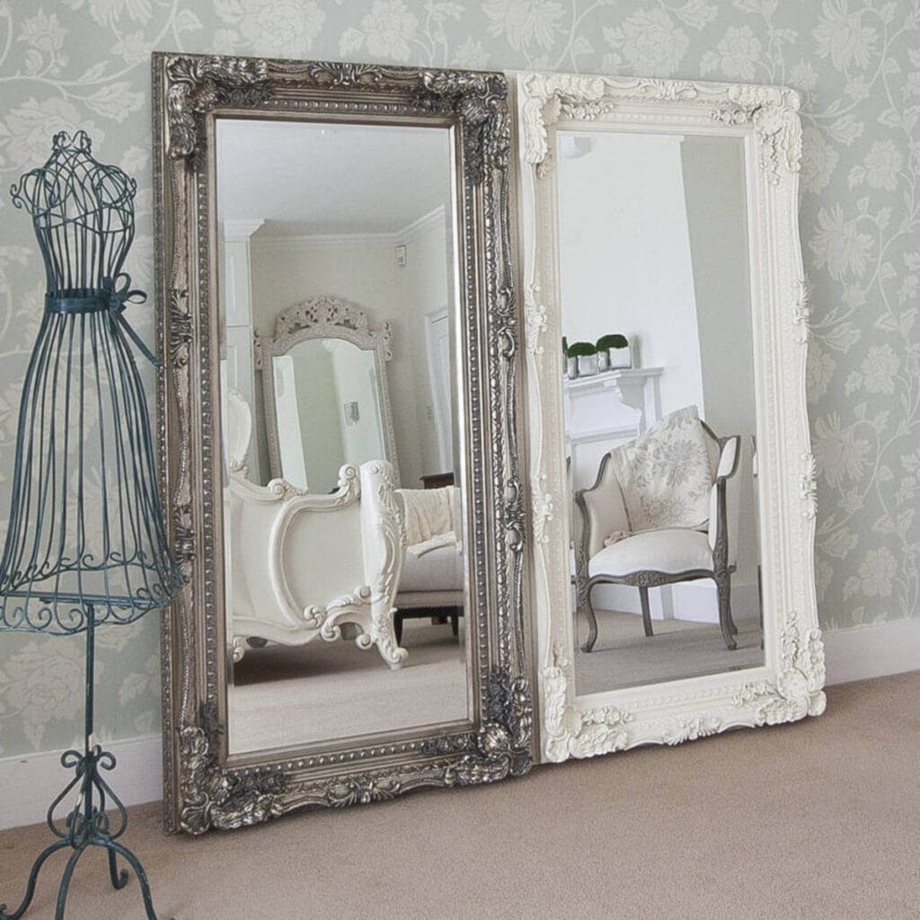 two full length mirrors for a romantic decorating idea