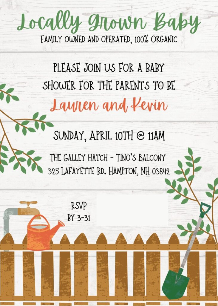 Garden Baby shower invitations