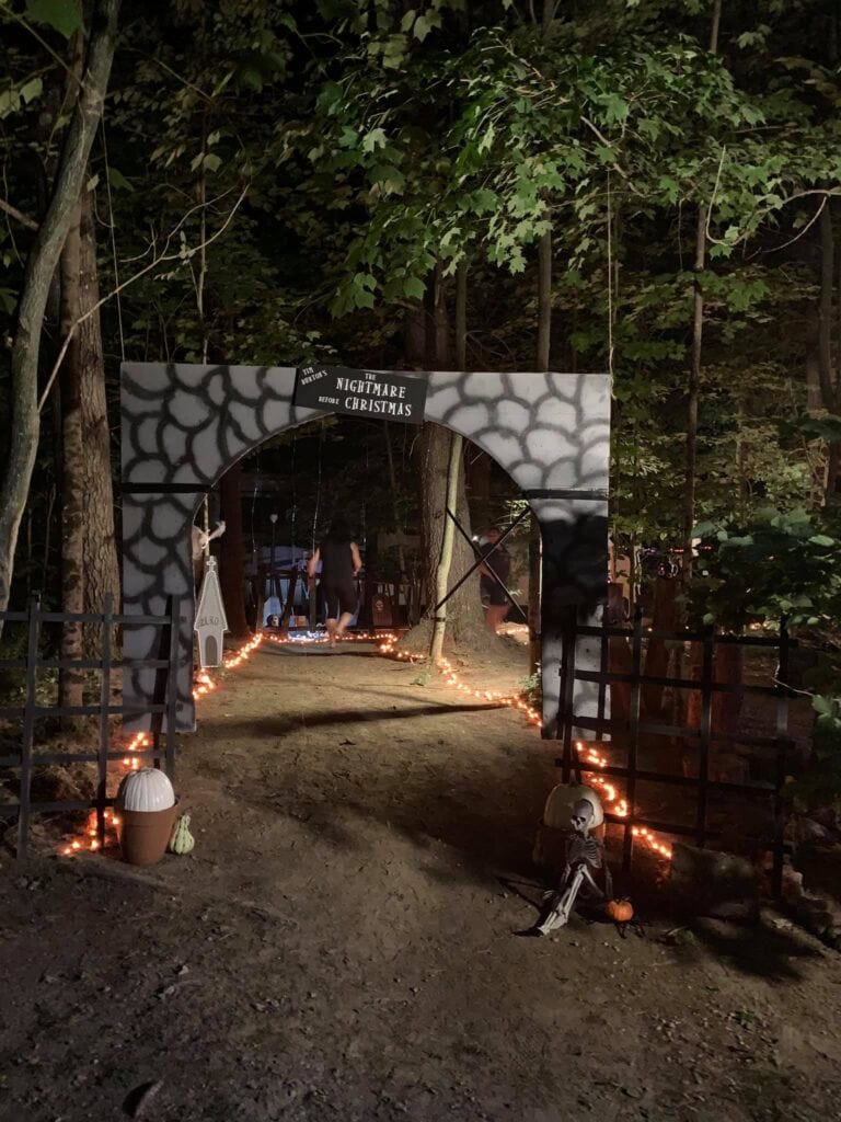 entrance to a Nightmare Before Christmas Halloween   display