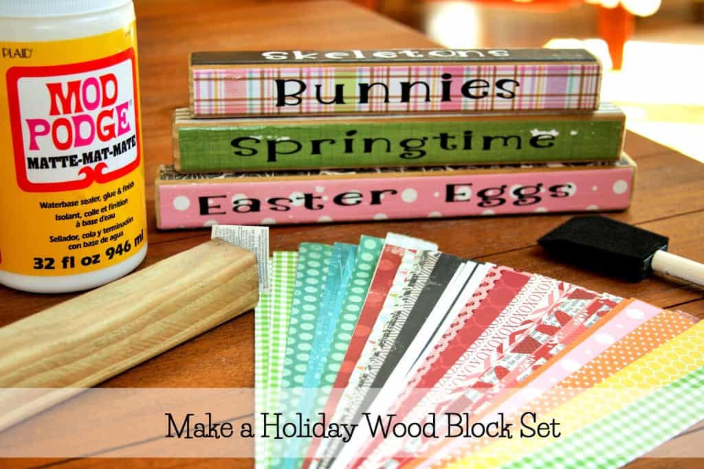 Holiday wood blocks