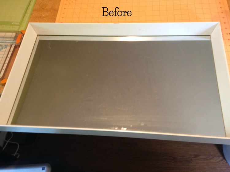 Monogrammed art from thrift store tray