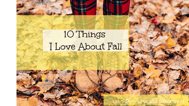 things i love about fall pin.  boots in the leaves