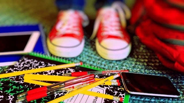 what I love about fall. back to school pick with sneakers and pencils