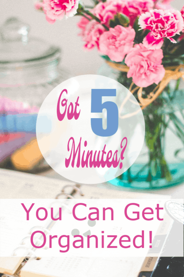 Get organized in 5 minutes pin image