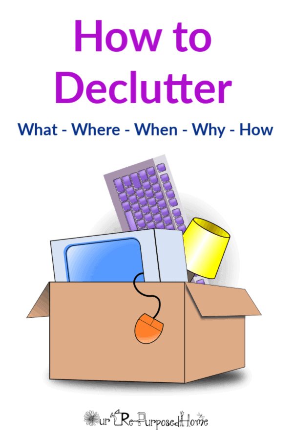 box of stuff for how to declutter