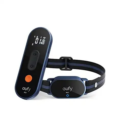 eufy Pet Training Collar for Large and Medium Dogs, Rechargeable and Adjustable Collar with Remote, 3 Safe Training Modes, Soft Silicone Connectors, Safety Lock, IPX7 Waterproof, Large Remote Range