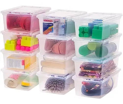 6 Quart Clear Storage Box, 12 Pack