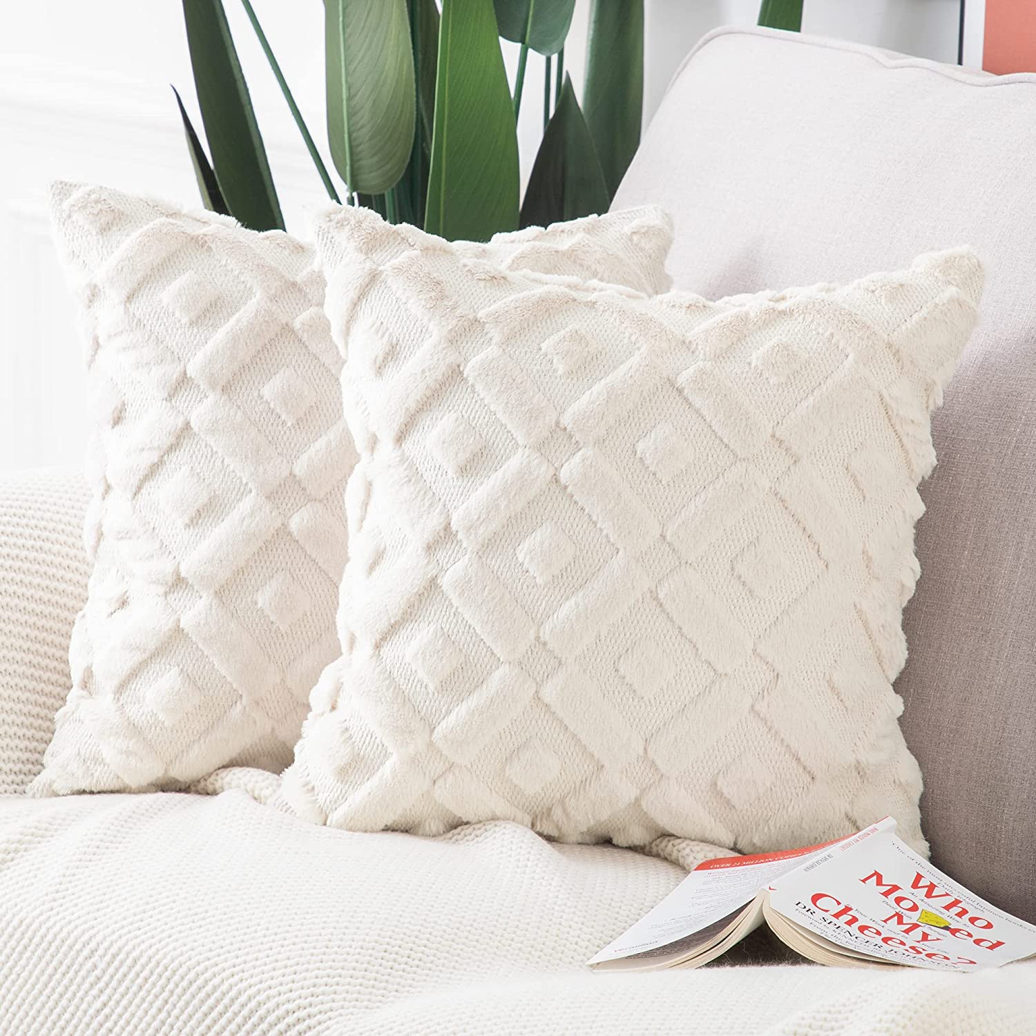 white woven pillow