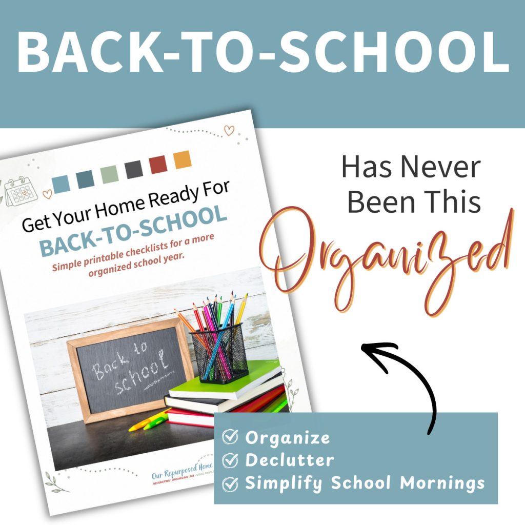 graphic showing how easy it is to get your home organized before school