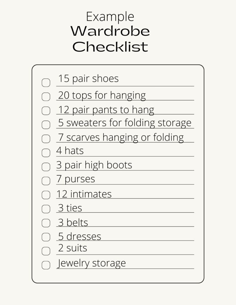 wardrobe checklist example