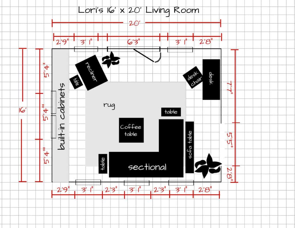 furniture arrangement on a floor plan