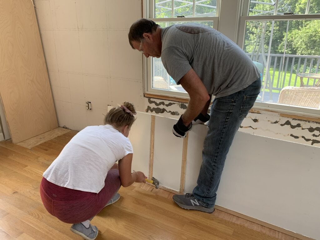 removing the last of the cabinets
