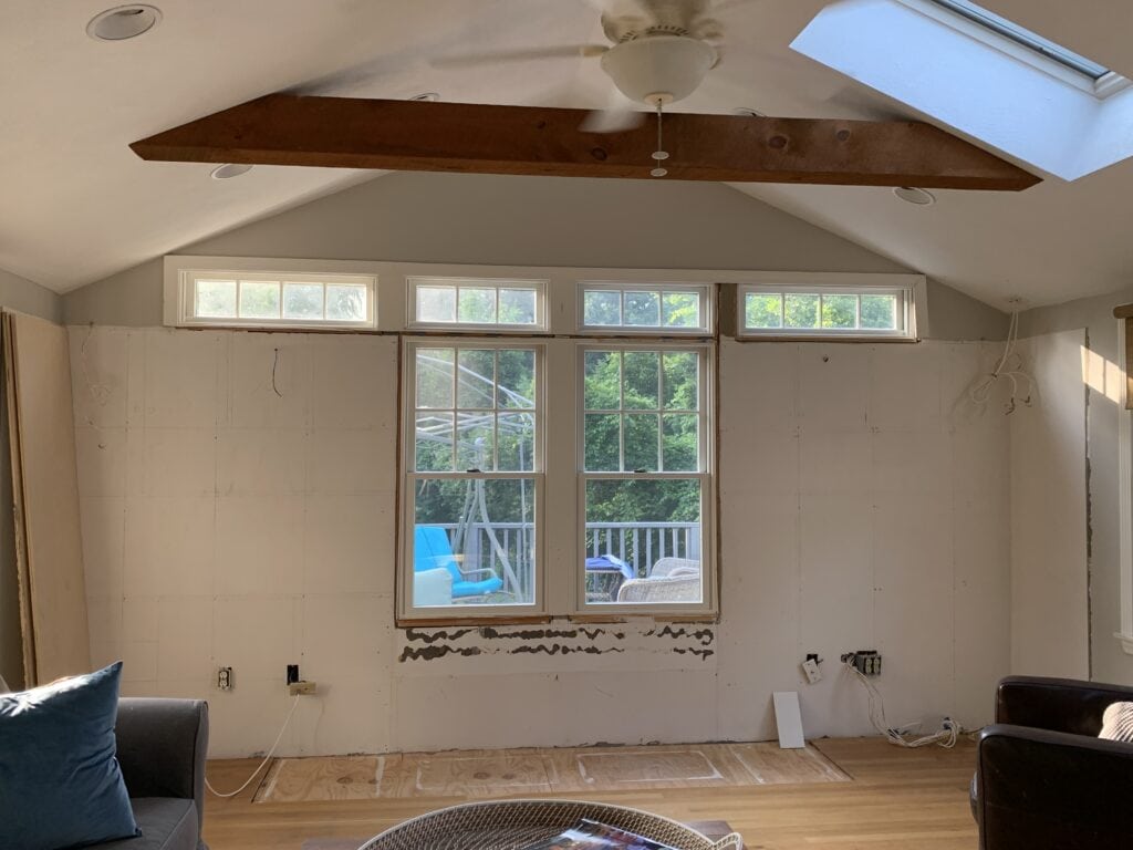 wall with built-ins removed