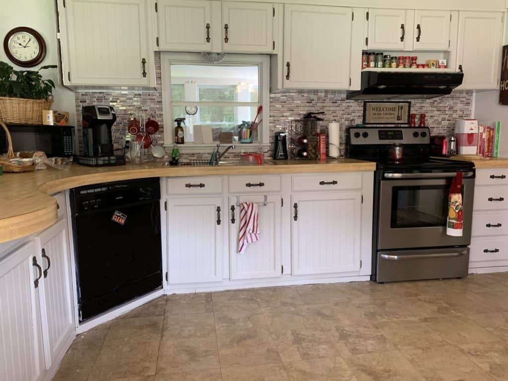 Mobile Home Kitchen after painting