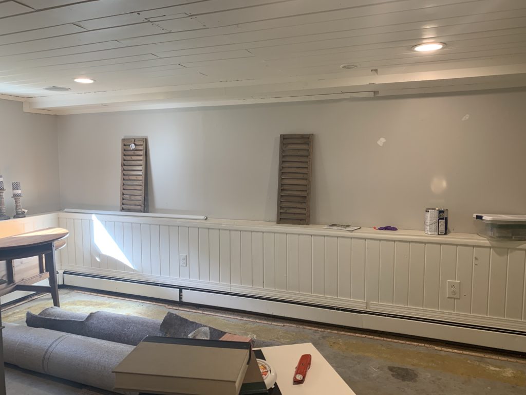 Family room wall before