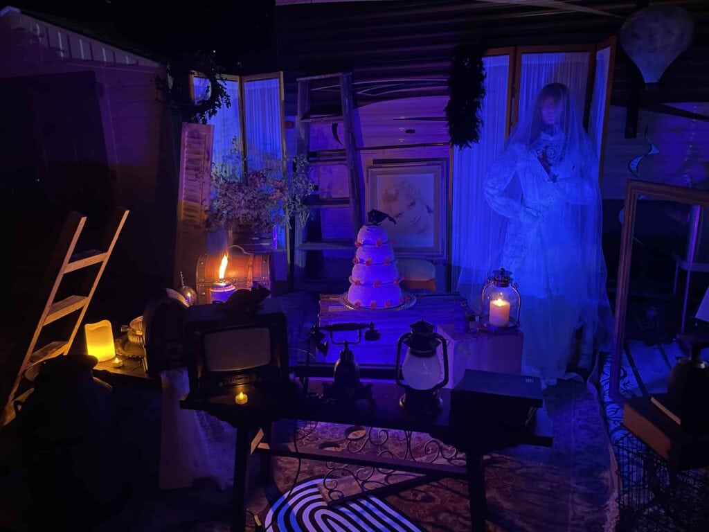 DIY attic scene from the Haunted Mansion