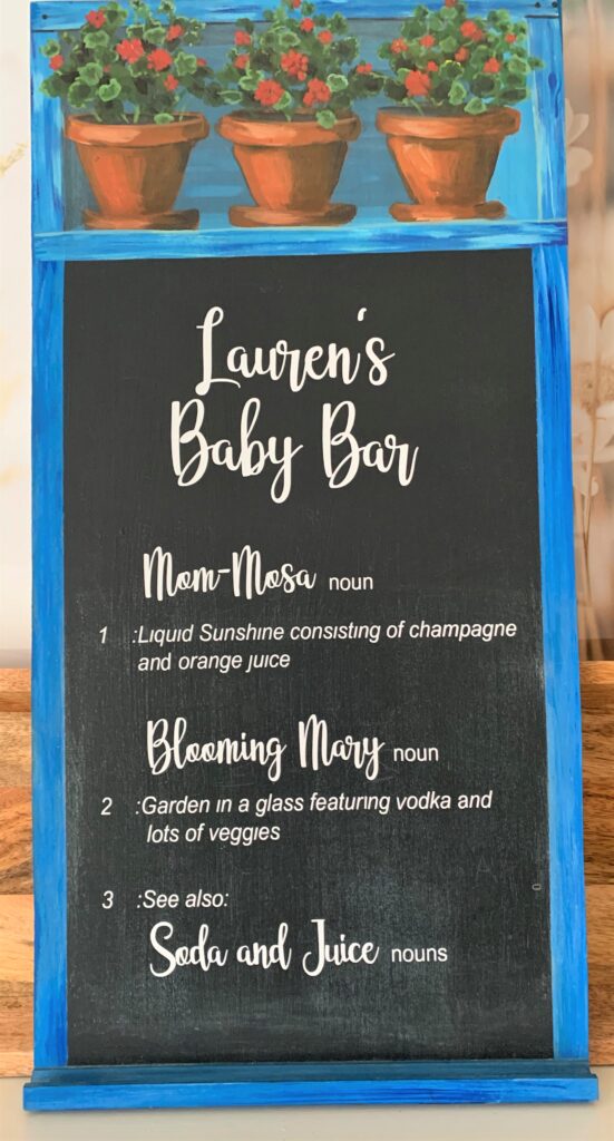 Garden themed baby bar sign made using a Cricut