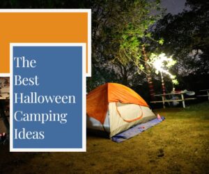 Halloween Camping Ideas Image with tent at night