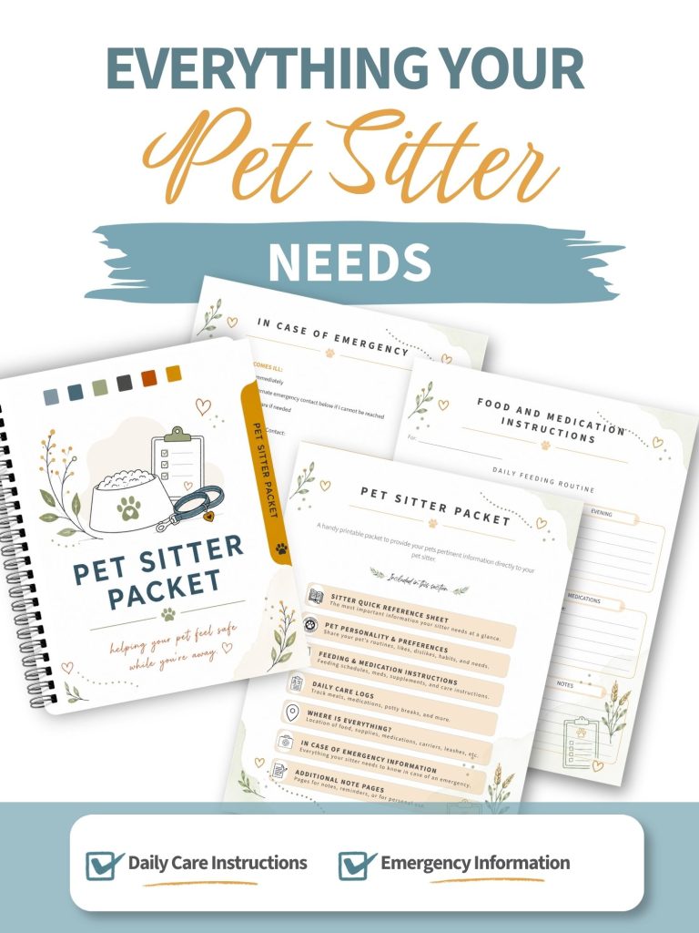 The Ultimate Guide to Pet Organization with tips for organizing pet records, supplies, emergency planning, daily routines, and pet sitter information.