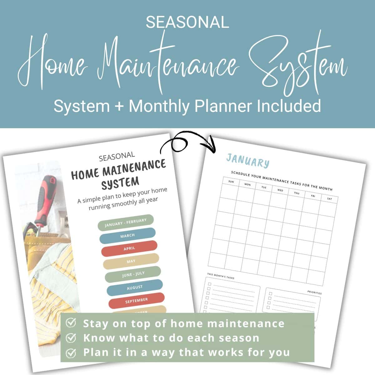 Cover image of my Home Maintenance System planner