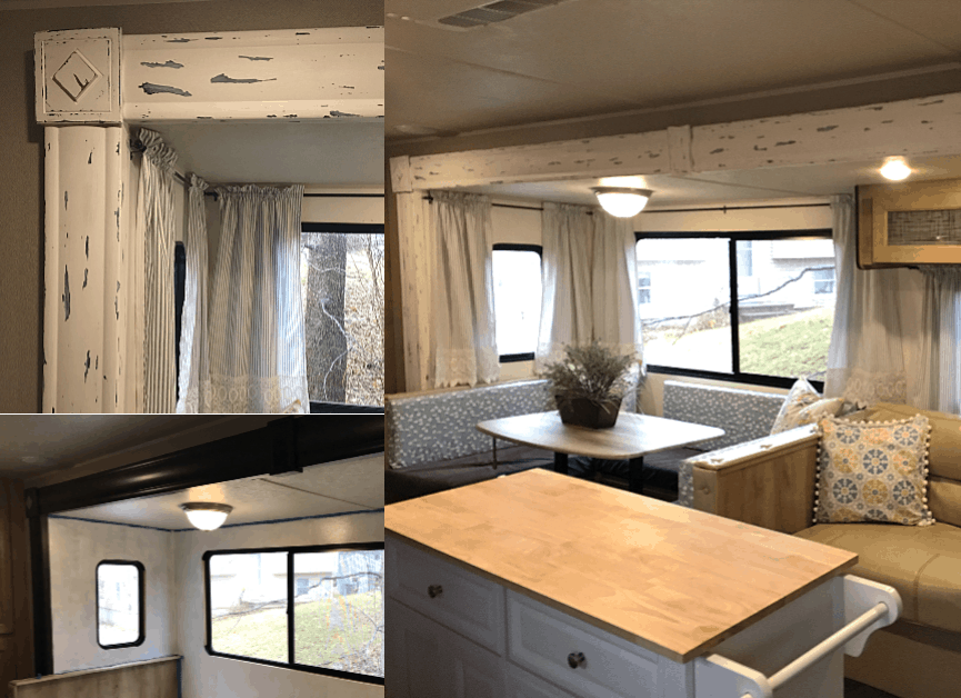 RV reno before and after of the beam