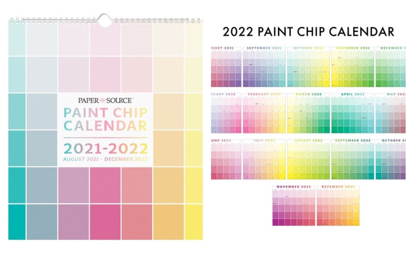 Paint chip calendar for the designer in your life