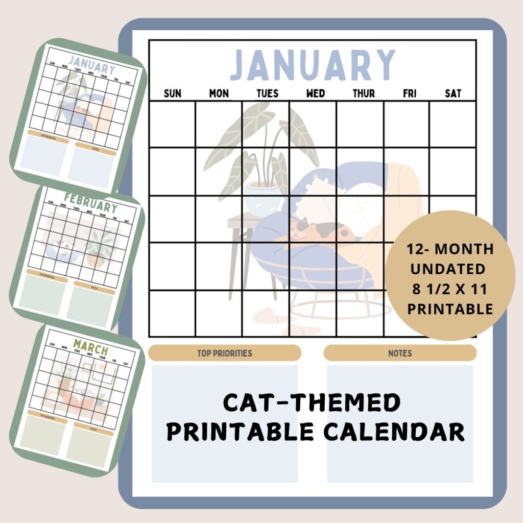Cat-Themed Calendar