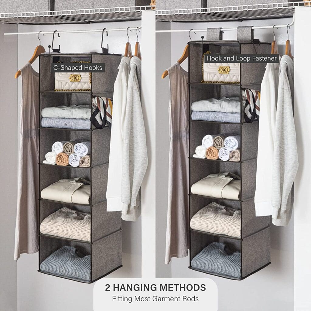 how to hang scarves in a closet. closet organizer to use for scarf storage