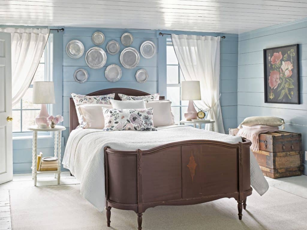 blue shiplap bedroom