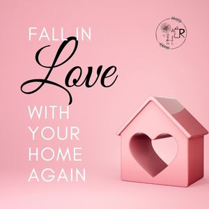 pink background with a house and heart