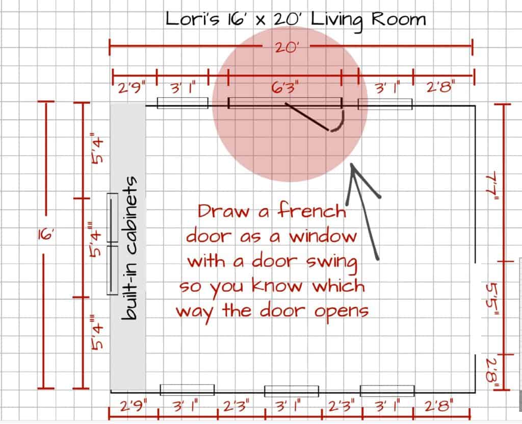 How to draw a door in a floor plan