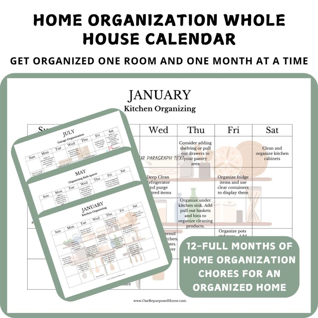 home organization whole house calendar