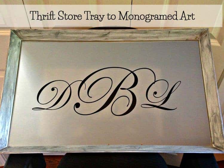 monogramed mirrored tray