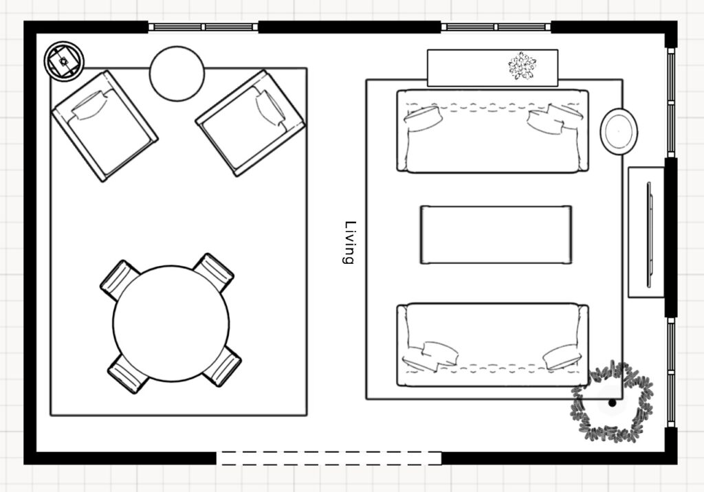 floor plan with multi functional areas