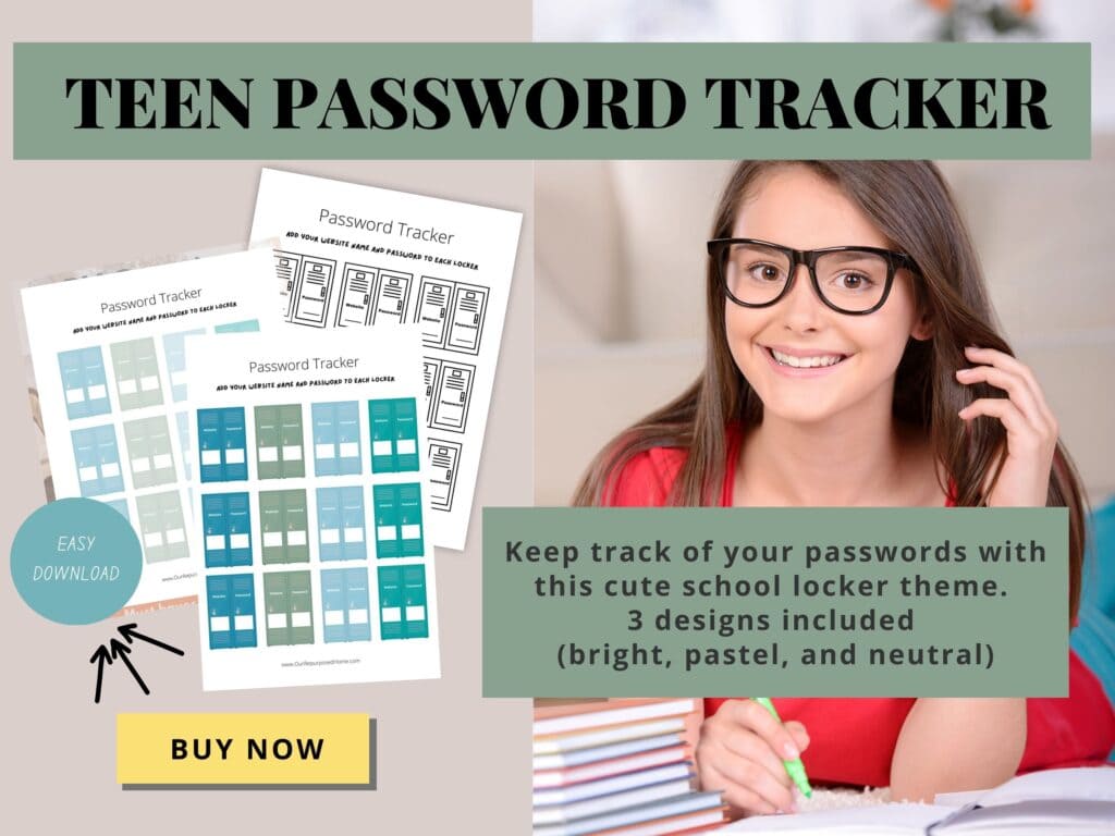 teen password tracker with locker images