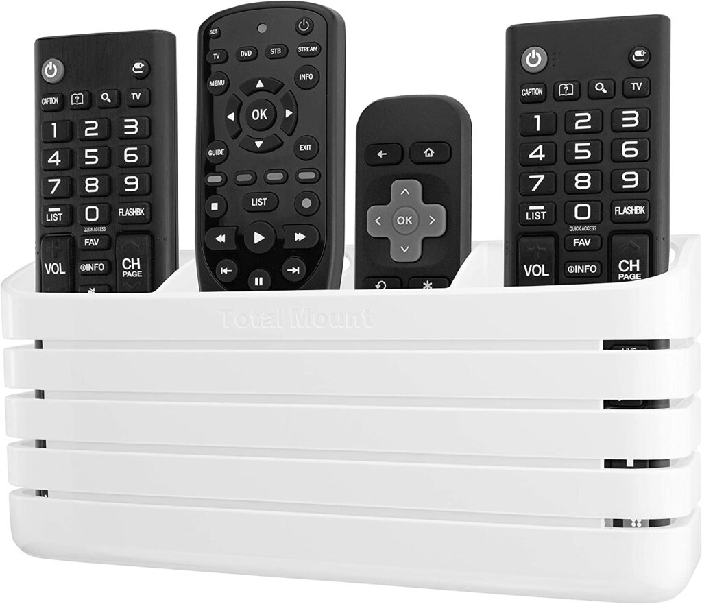 white plastic remote control holder for wall