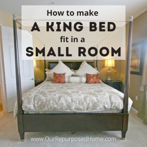 a king size bed in a small room